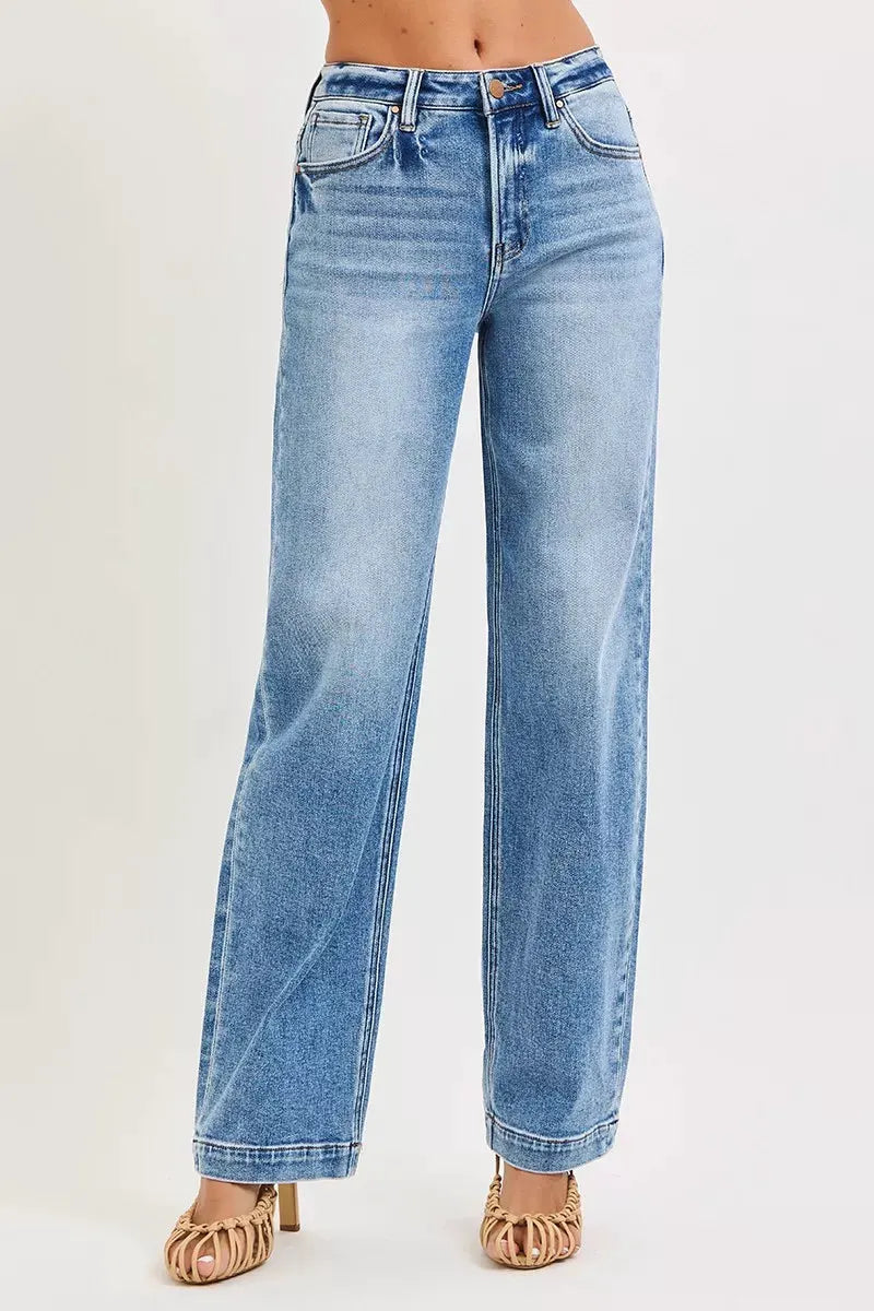 RISEN High Rise Wide Baggy Jeans by RISEN