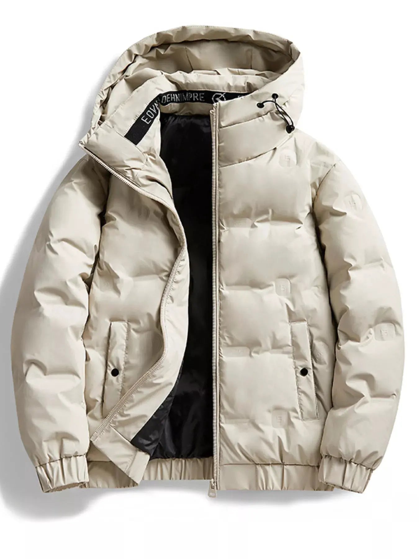 Men's Plus Size Hooded Padded Puffer Jacket by Partner Label