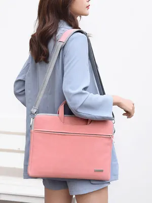 PU Leather Women Laptop Bag Notebook Carrying Case Briefcase For Macbook Air 13.3 14 15.6 Inch Men Handbags Shoulder Mouse Bag by Maiden-Art