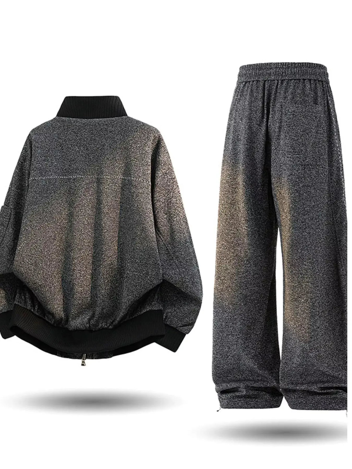 Men's Plus Size Thick Jacket and Pants Tracksuit Set by Trendsi