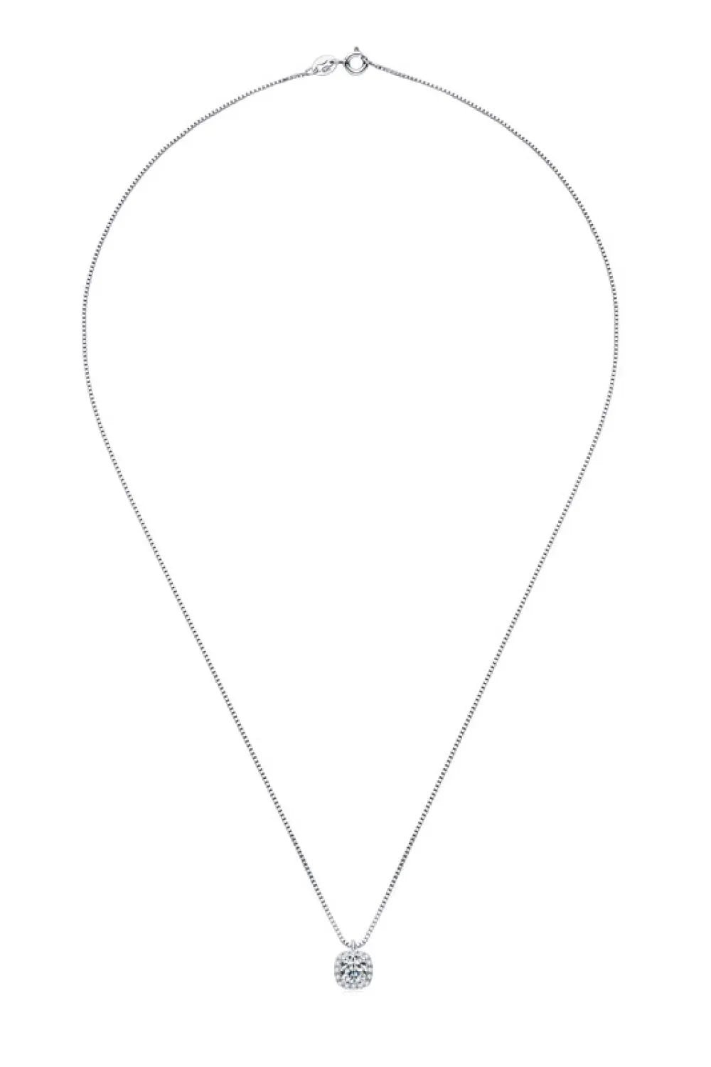 Moissanite Pendant Platinum‑Plated Necklace by Partner Label