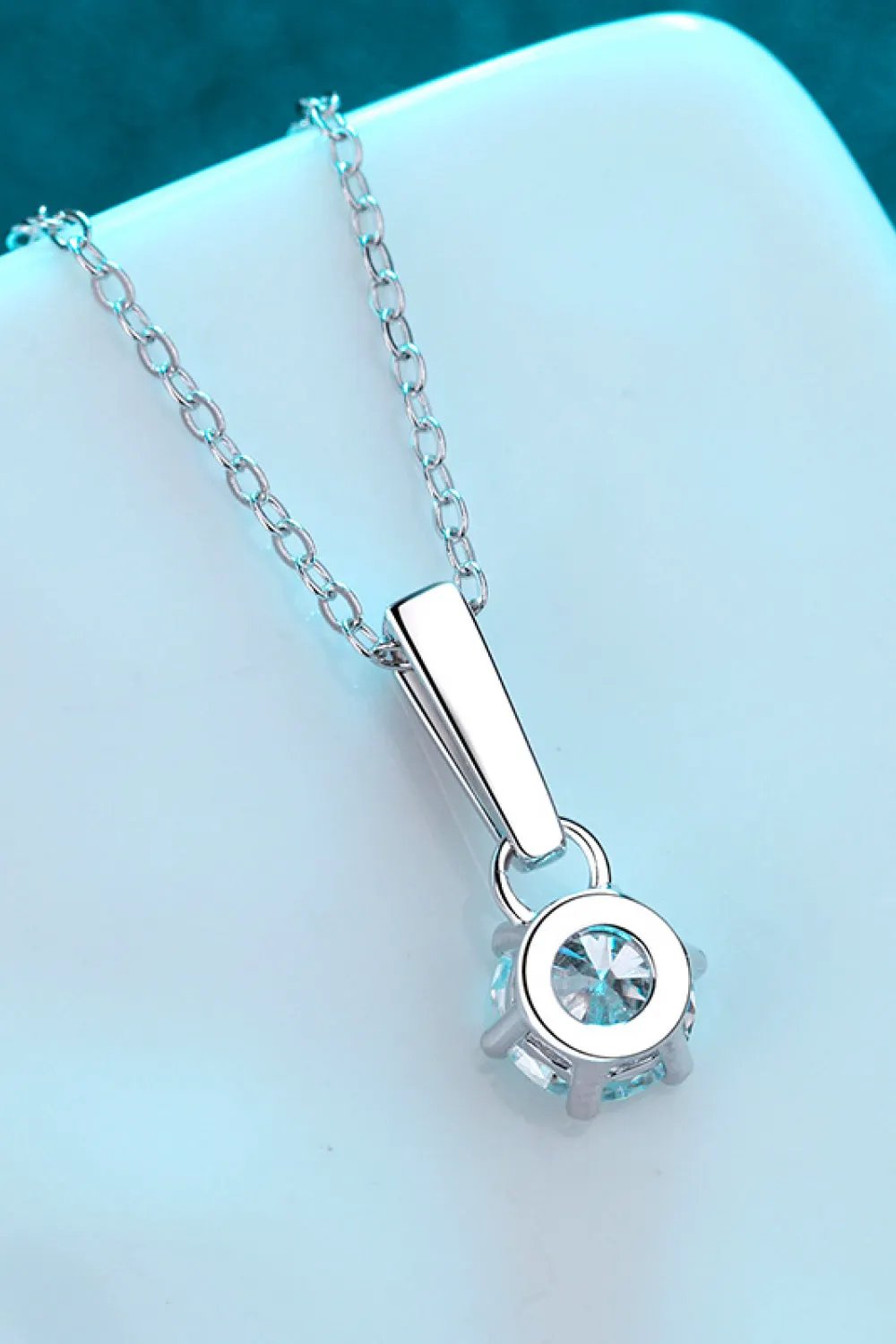 1 Carat Moissanite 925 Sterling Silver Chain-Link Necklace by Partner Label
