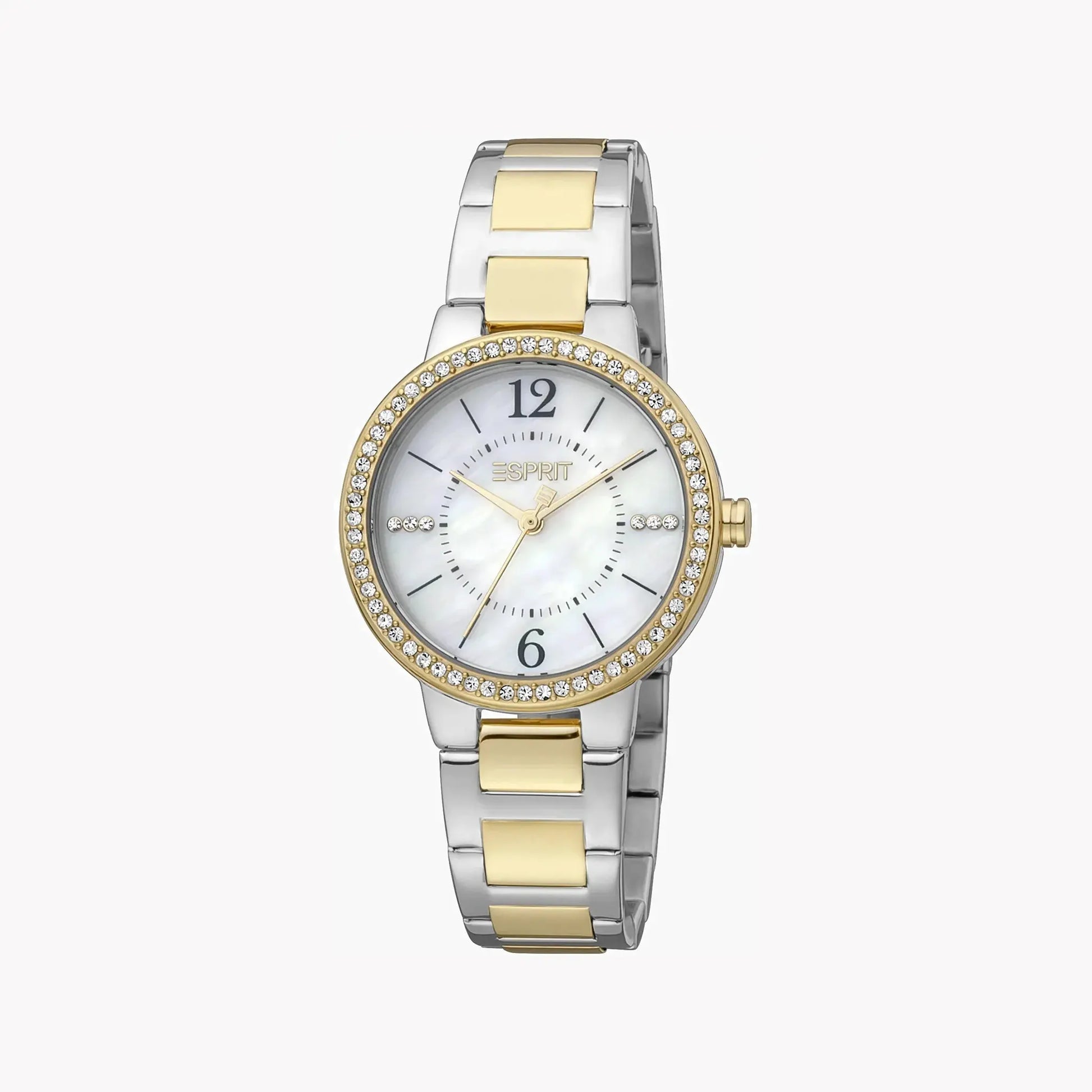 Esprit Women's Silver & Gold Watch, White Mother Of Pearls Dial | Es1l198m0025 by ESPRIT