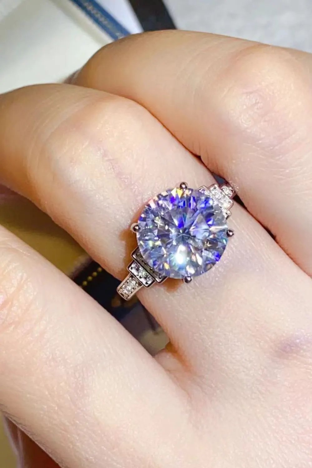 5 Carat Moissanite 925 Sterling Silver Ring by Partner Label