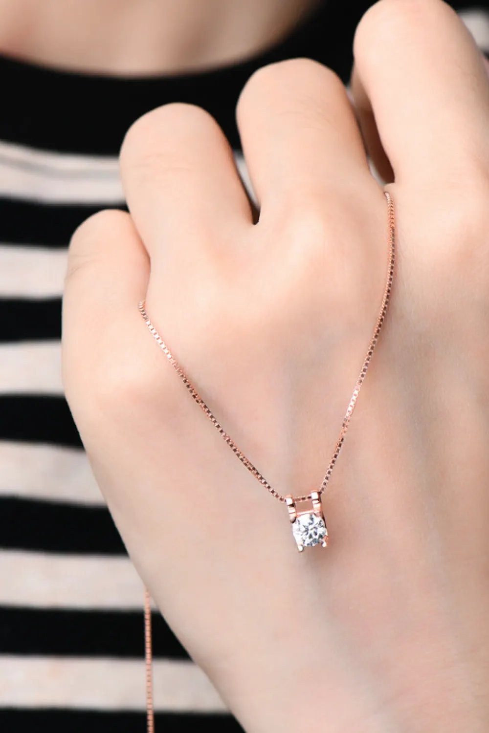 Moissanite 925 Sterling Silver Necklace by Partner Label