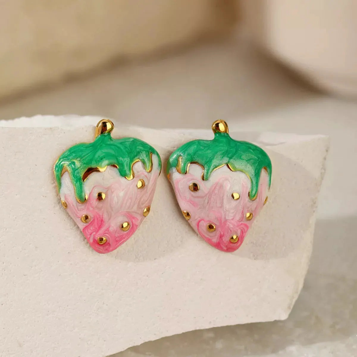 Colorful Strawberry Stud Earrings by Partner Label