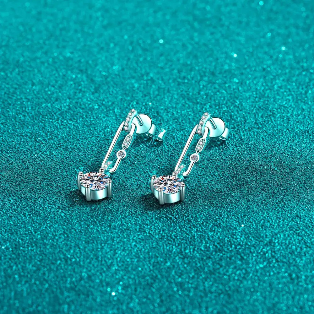 2 Carat Moissanite 925 Sterling Silver Earrings by Partner Label