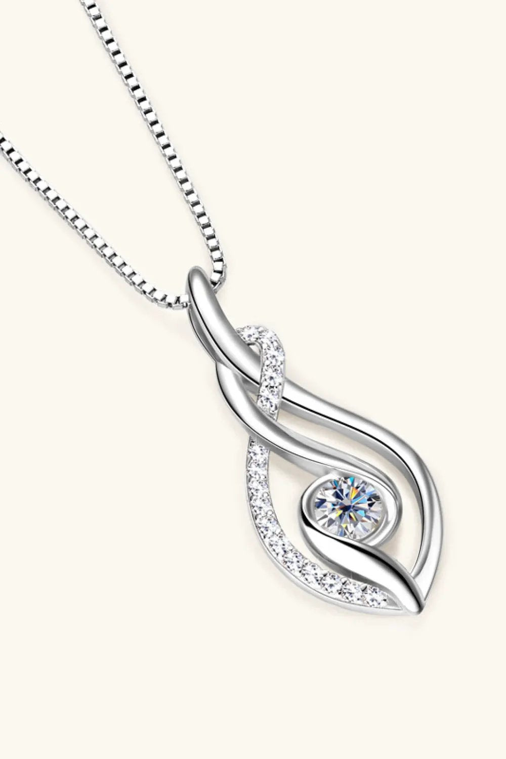 Moissanite 925 Sterling Silver Necklace by Partner Label