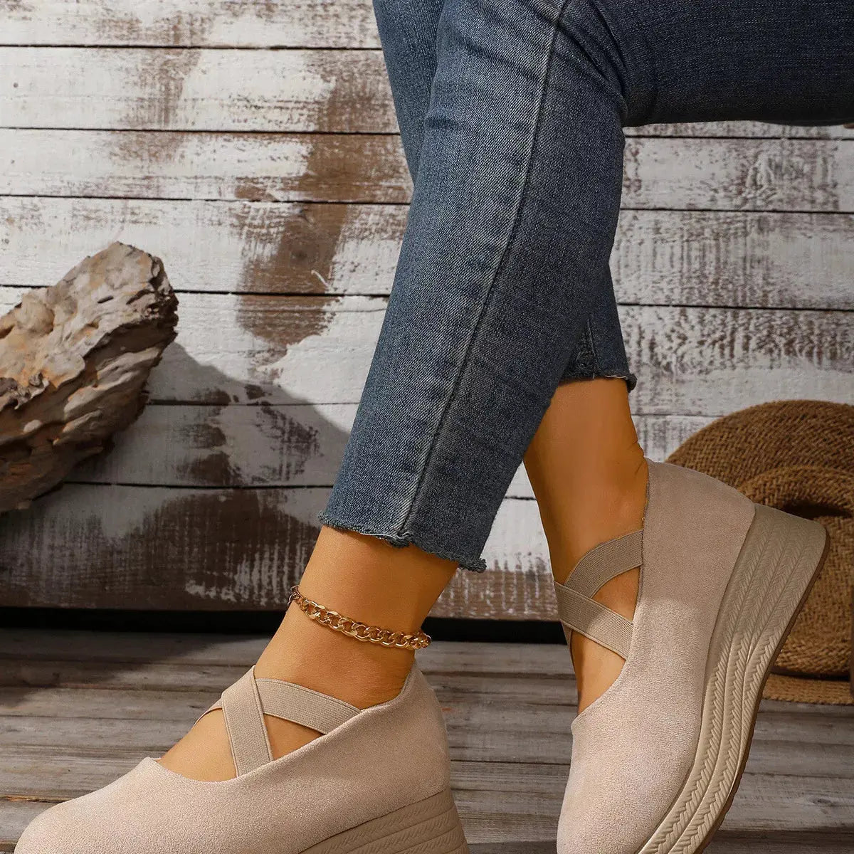 Crisscross Wedge Slip-Ons by Partner Label