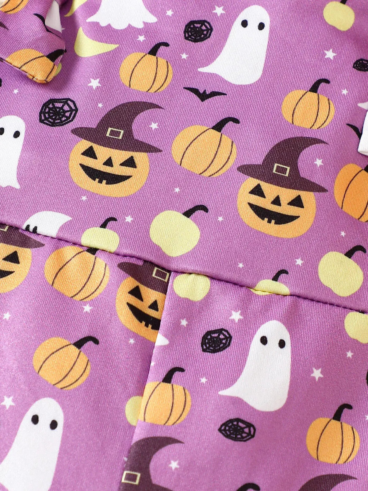 Children's Halloween Pumpkin Print Bell-Bottom Jumpsuit by Trendsi