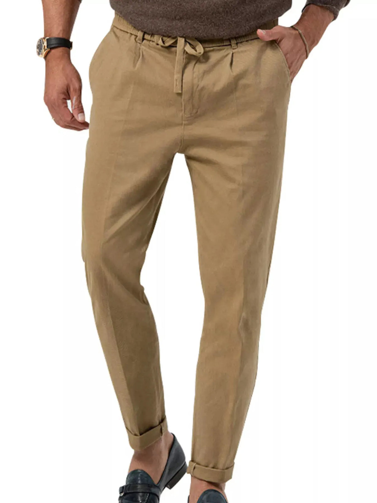 Men's Full Size Casual Drawstring Pants Plus Size by Trendsi