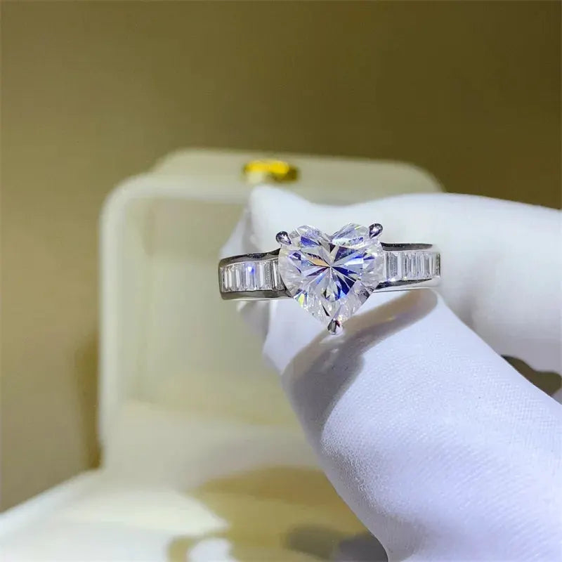 3 Carat Moissanite 925 Sterling Silver Ring by Partner Label