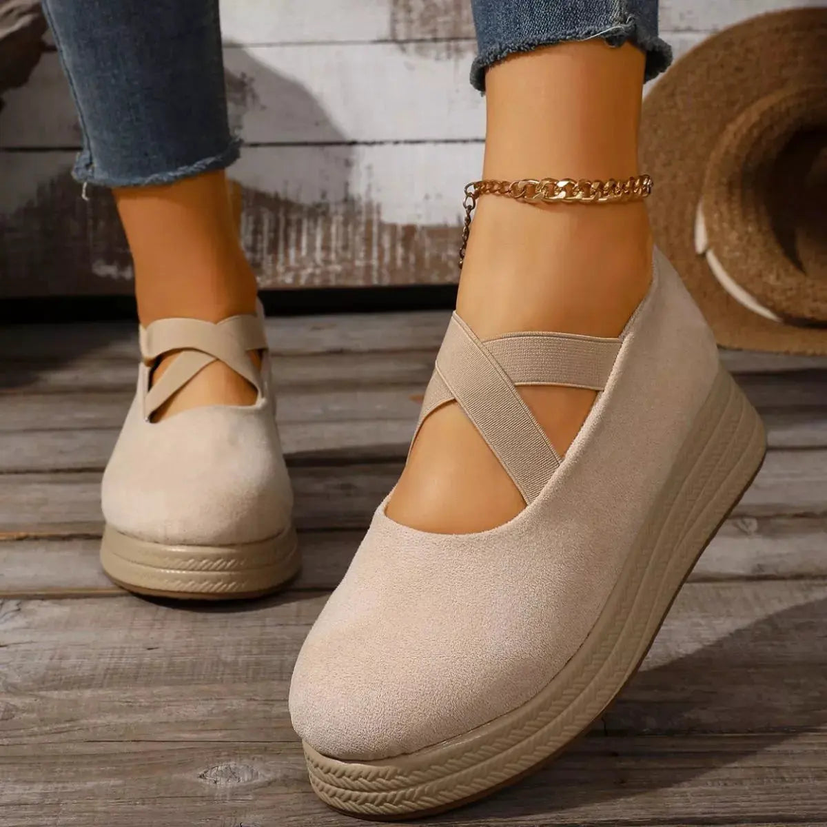 Crisscross Wedge Slip-Ons by Partner Label