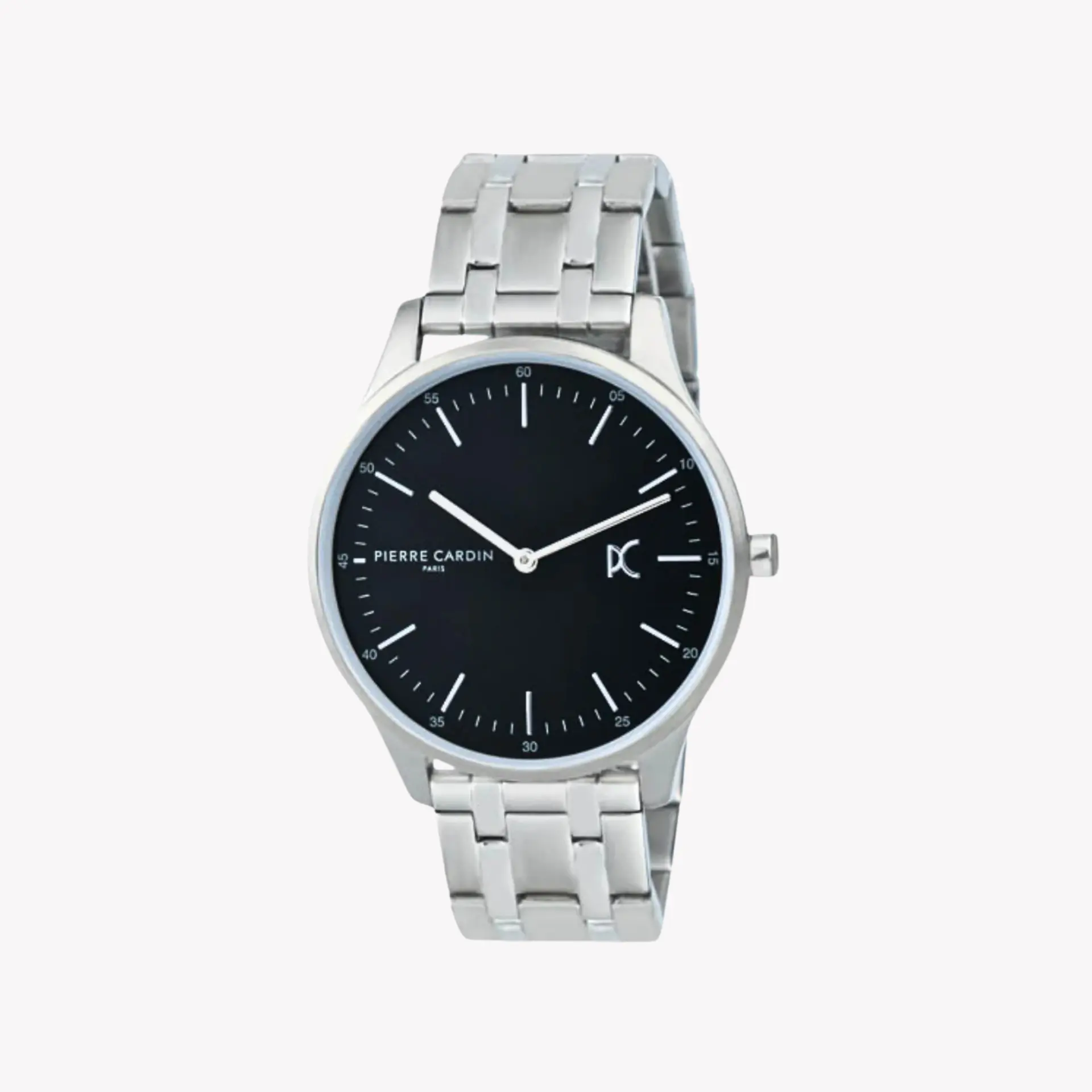 Pierre Cardin Men's Silver Stainless Steel Watch, Black Dial | Cba.4010 by PIERRE CARDIN