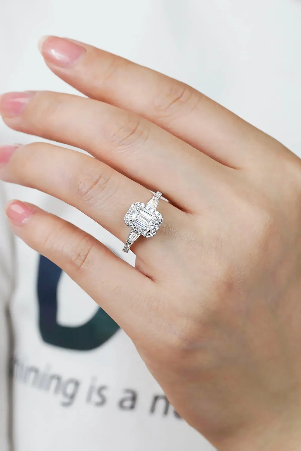 1 Carat Moissanite Geometric 925 Sterling Silver Ring by Partner Label