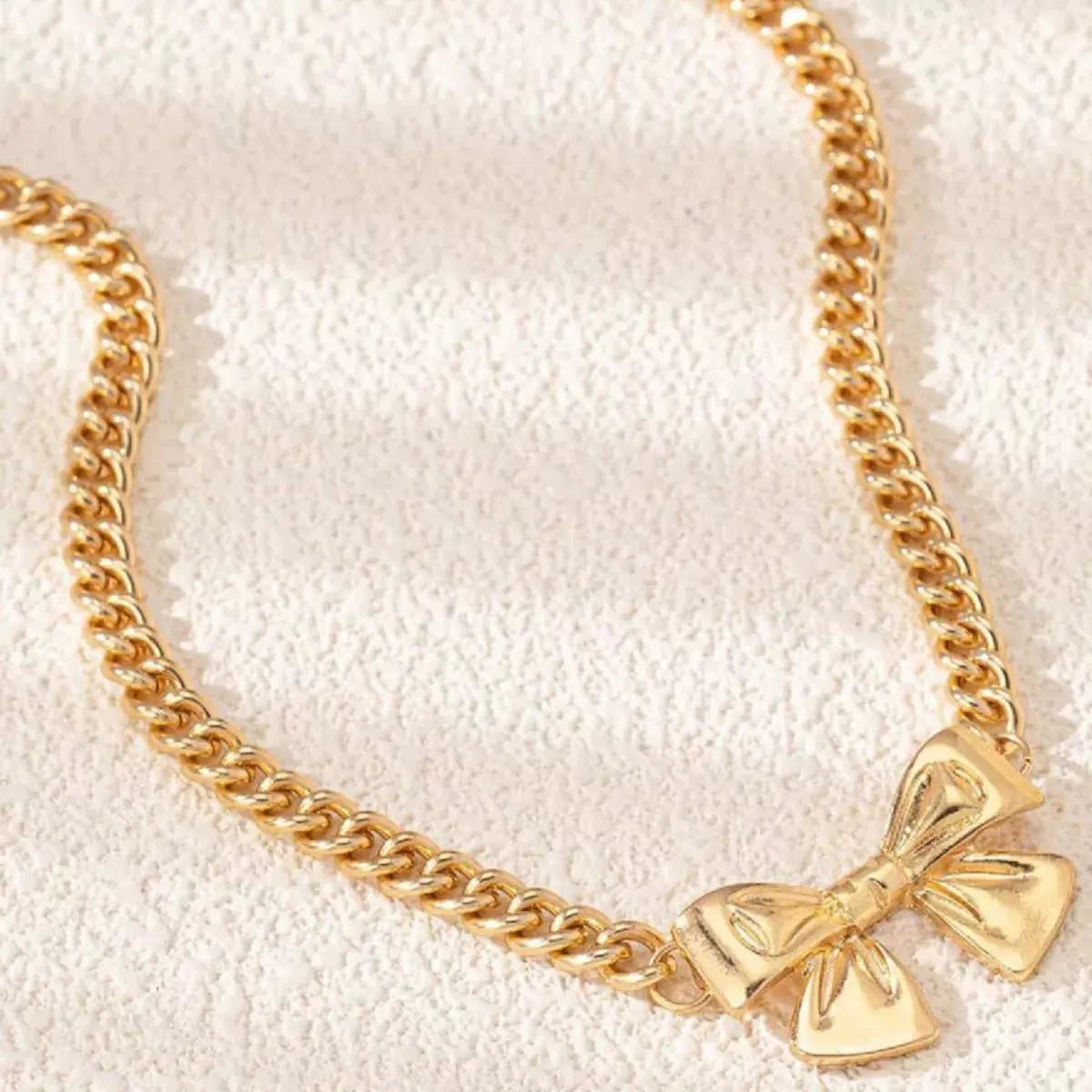 18K Gold-Plated Bowknot Chain Necklace by Partner Label