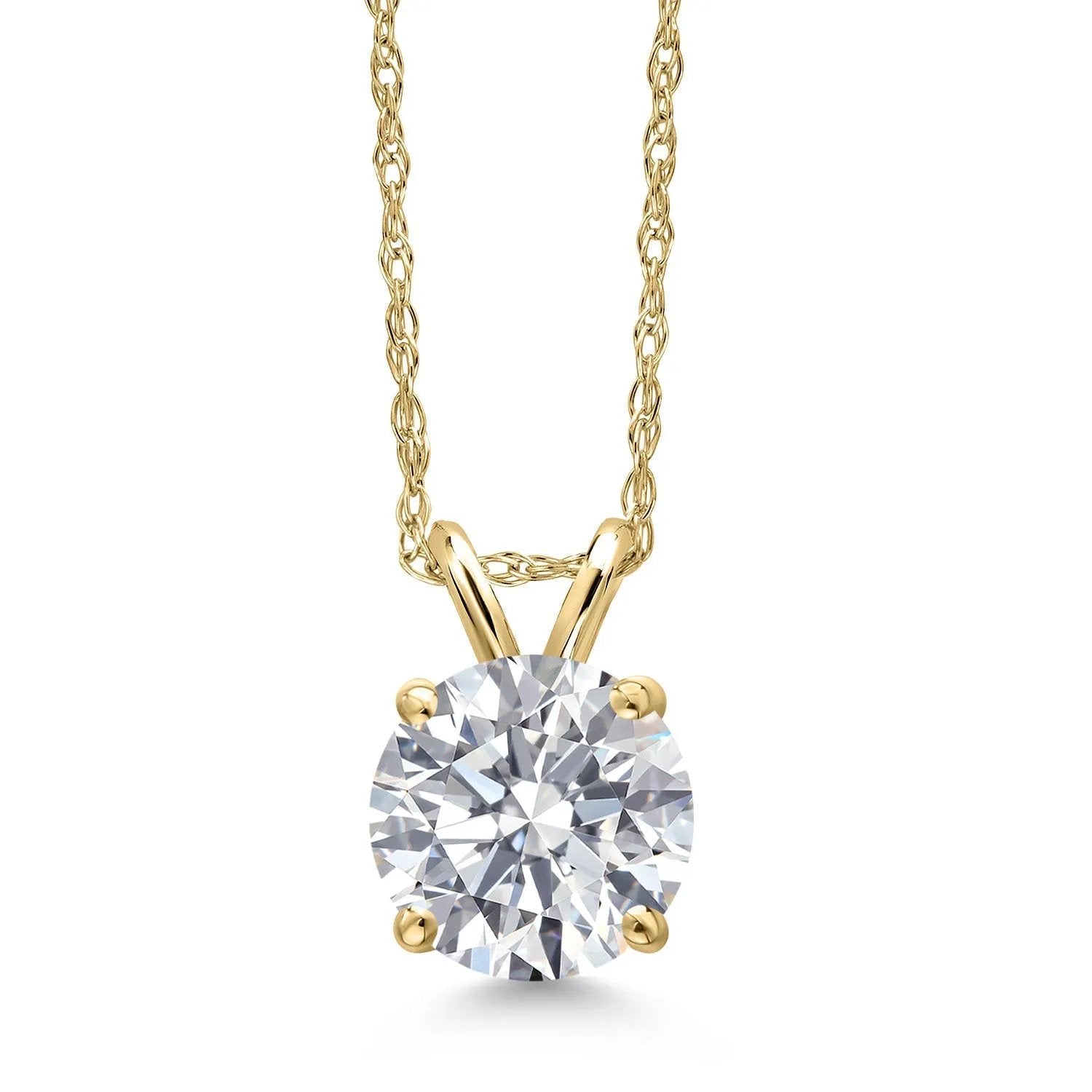 1 Ctw Round Lab Grown Diamond Pendant Necklace in 14K Gold (AGI Certified) by Equanimity Essence