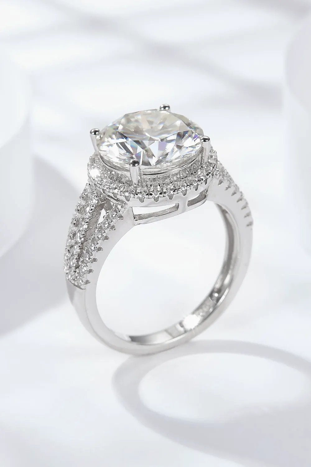 5 Carat Moissanite Split Shank Ring by Partner Label