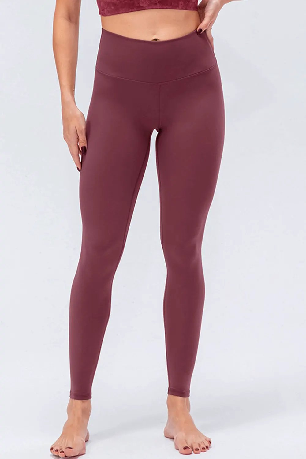 Wide Waistband Slim Fit Active Leggings by Partner Label