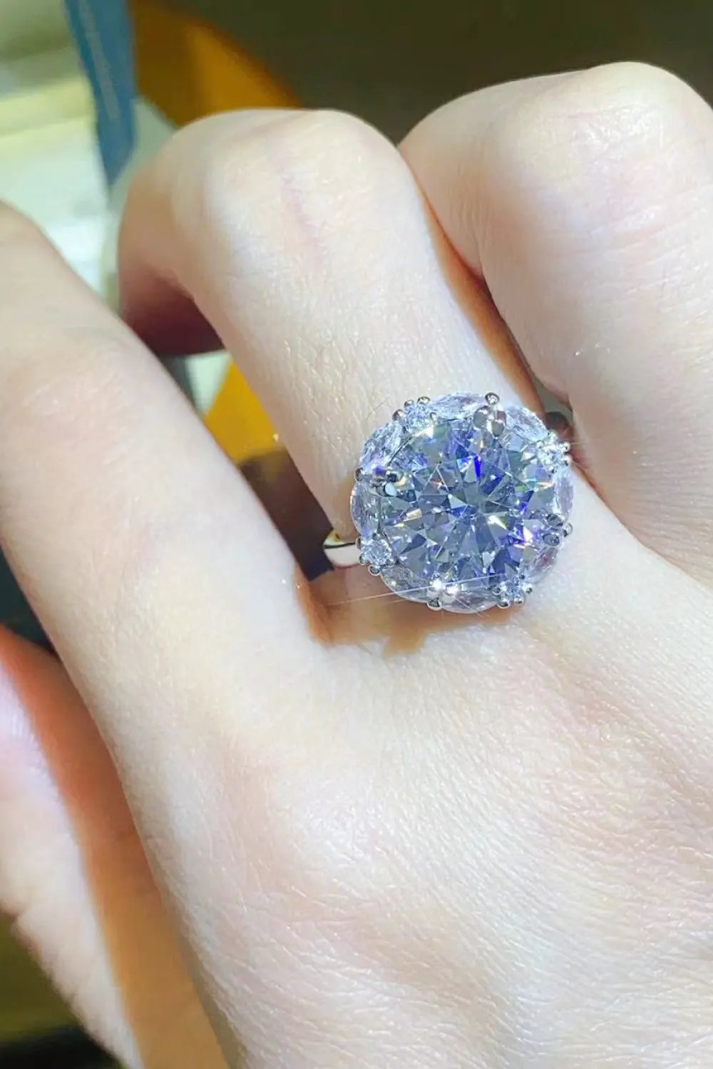 5 Carat Moissanite 925 Sterling Silver Ring by Partner Label