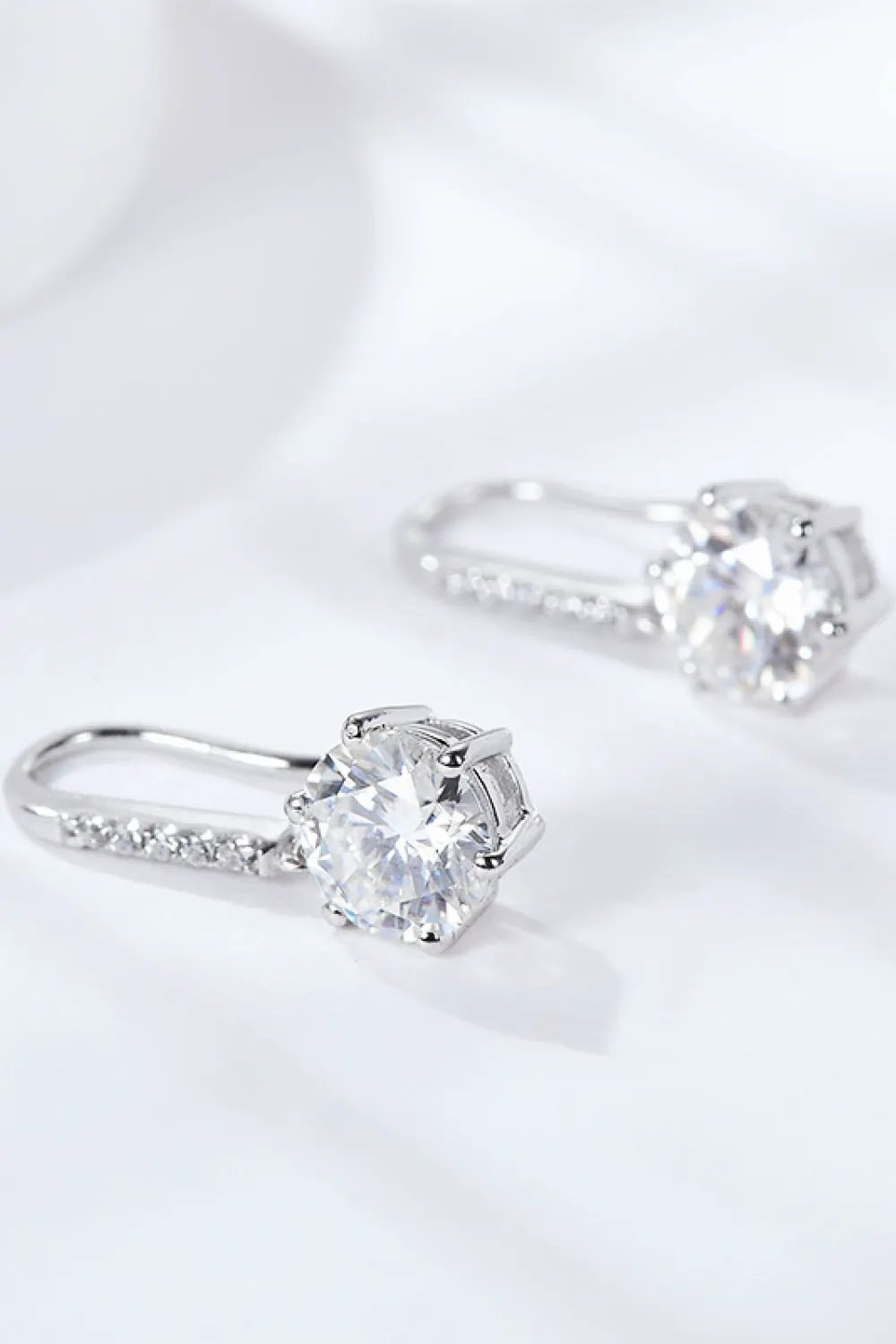 6-Prong Moissanite Drop Earrings by Partner Label