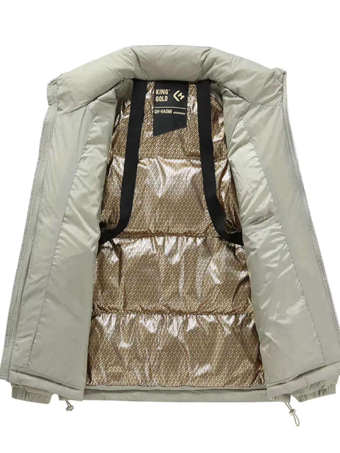 Men's Plus Size Zip Up Padded Puffer Jacket by Partner Label
