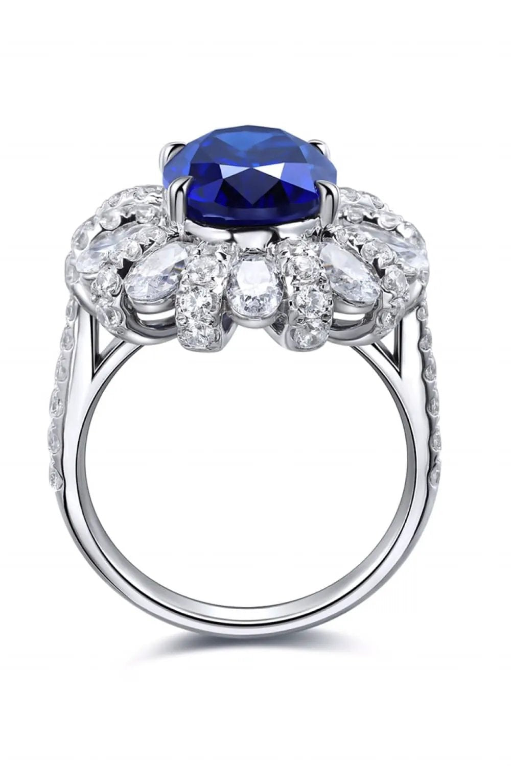 5 Carat Lab-Grown Sapphire Flower Shape Ring by Partner Label