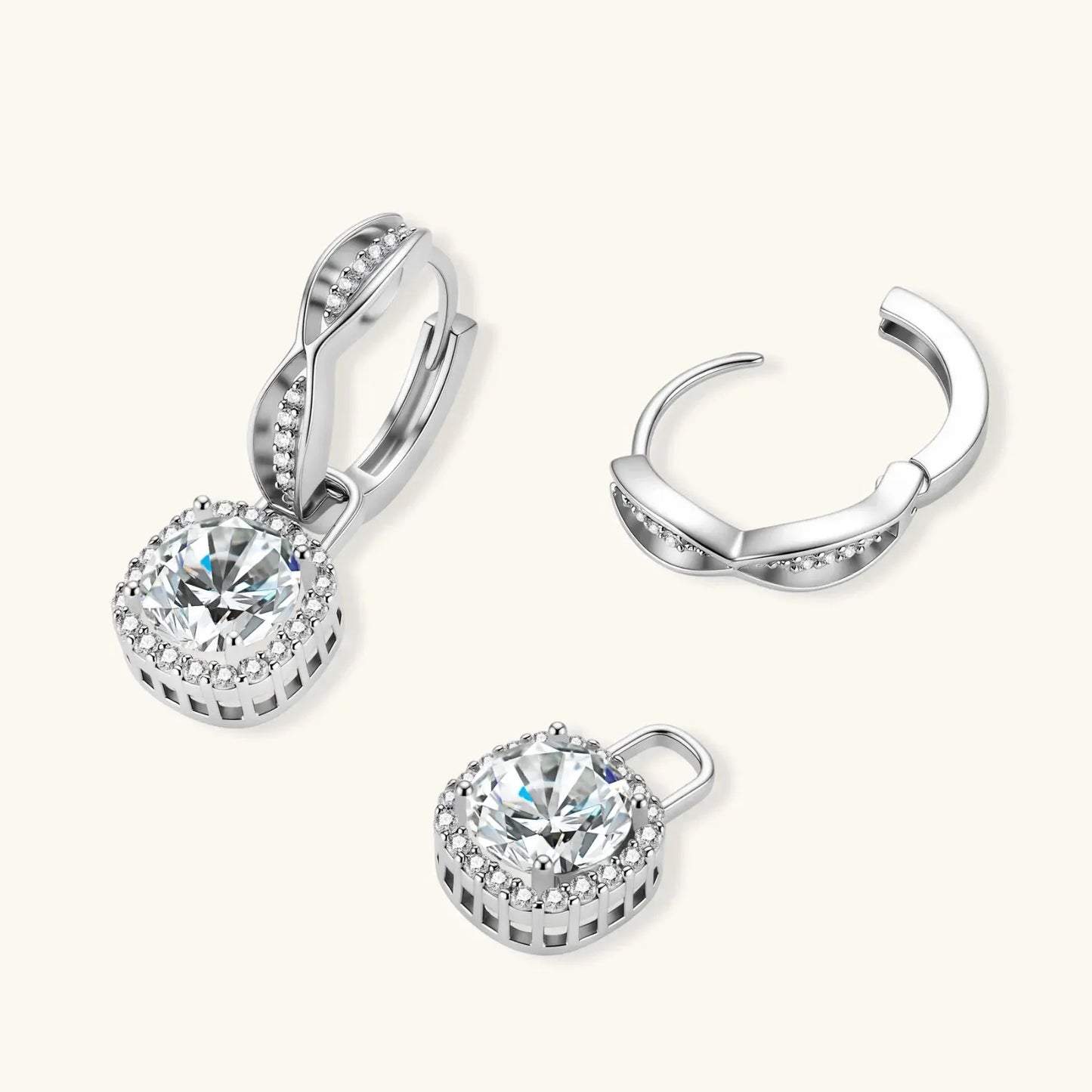 Twisted Infinity Halo Moissanite Earrings | Equanimity Essence by Equanimity Essence.