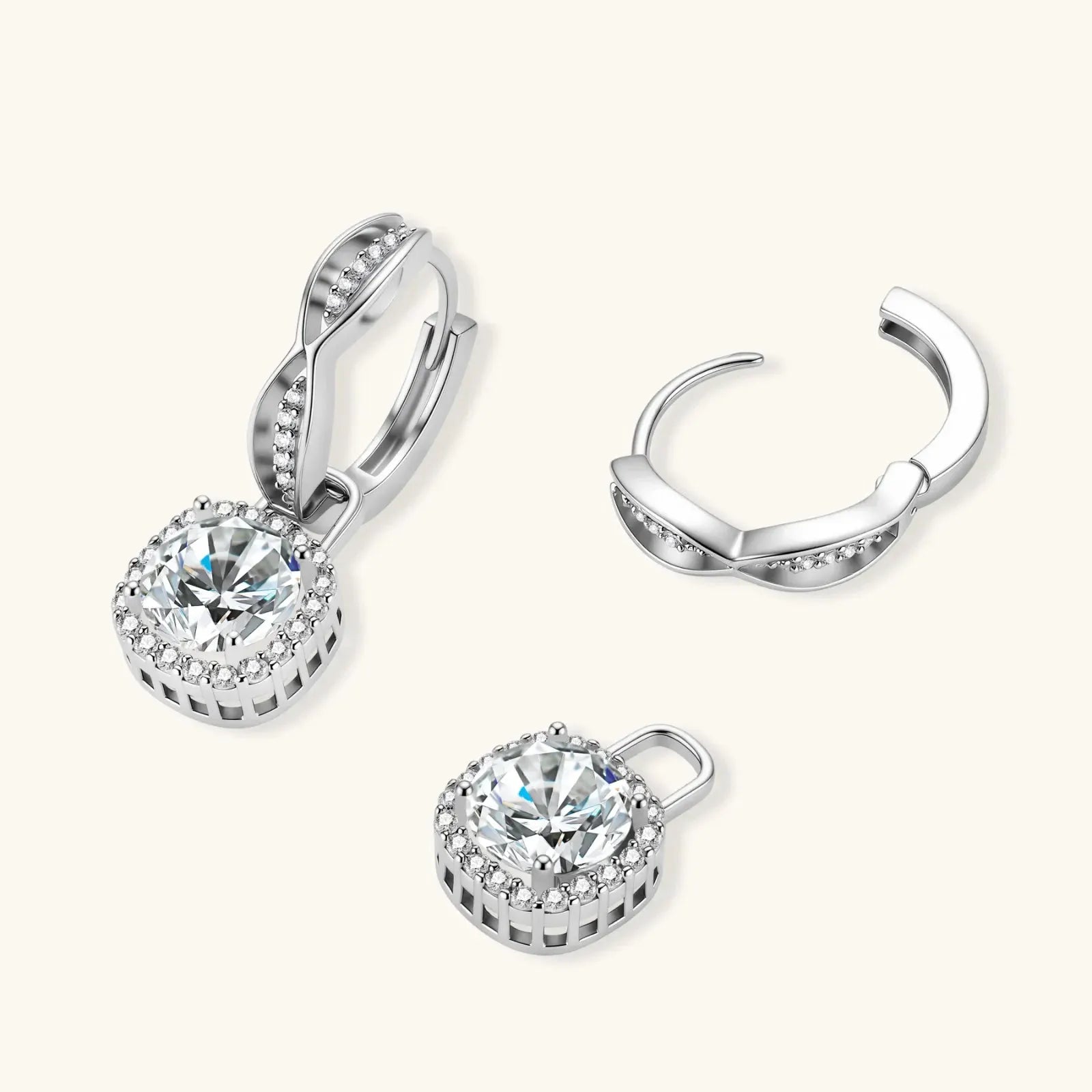 Twisted Infinity Halo Moissanite Earrings | Equanimity Essence by Equanimity Essence.