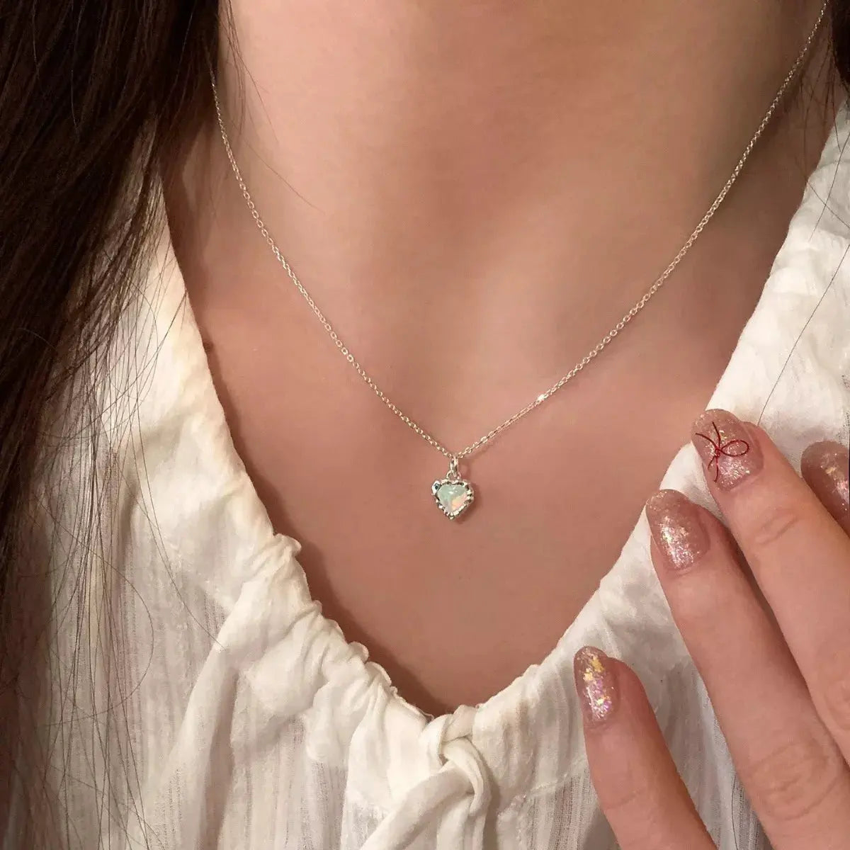 925 Sterling Silver Zircon Heart Necklace by Partner Labels