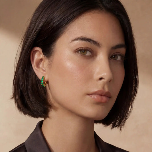 Emerald Huggie Hoops | Equanimity Essence by Equanimity Essence.
