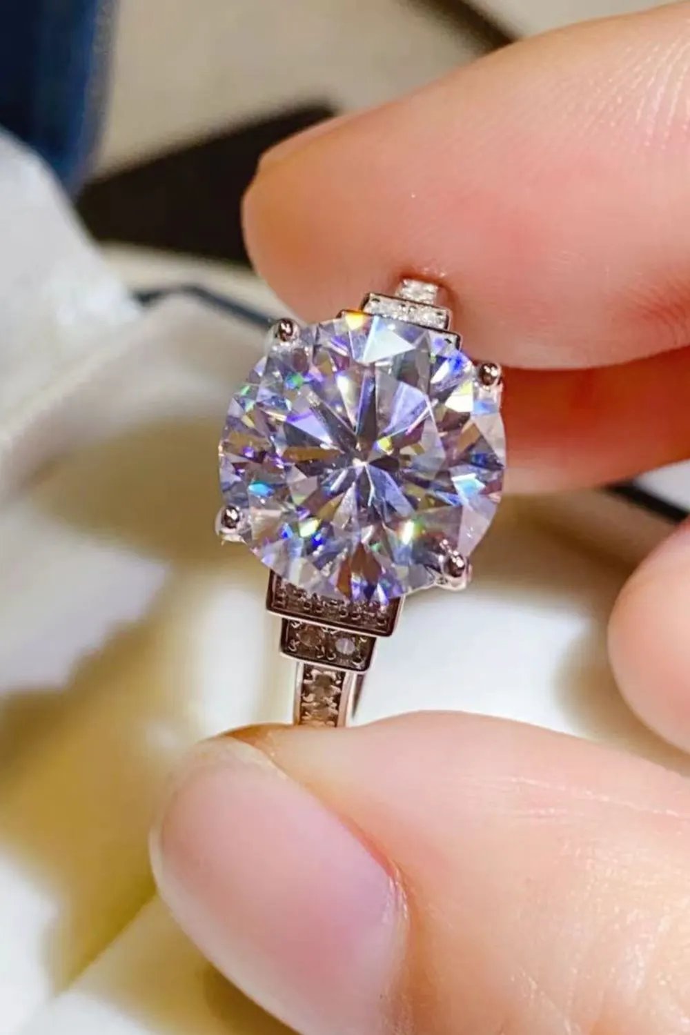5 Carat Moissanite 925 Sterling Silver Ring by Partner Label