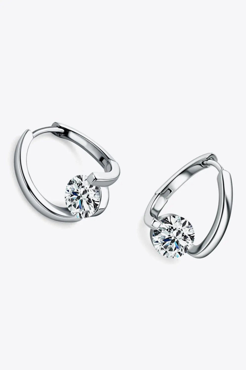 2 Carat Moissanite 925 Sterling Silver Heart Earrings by Partner Label