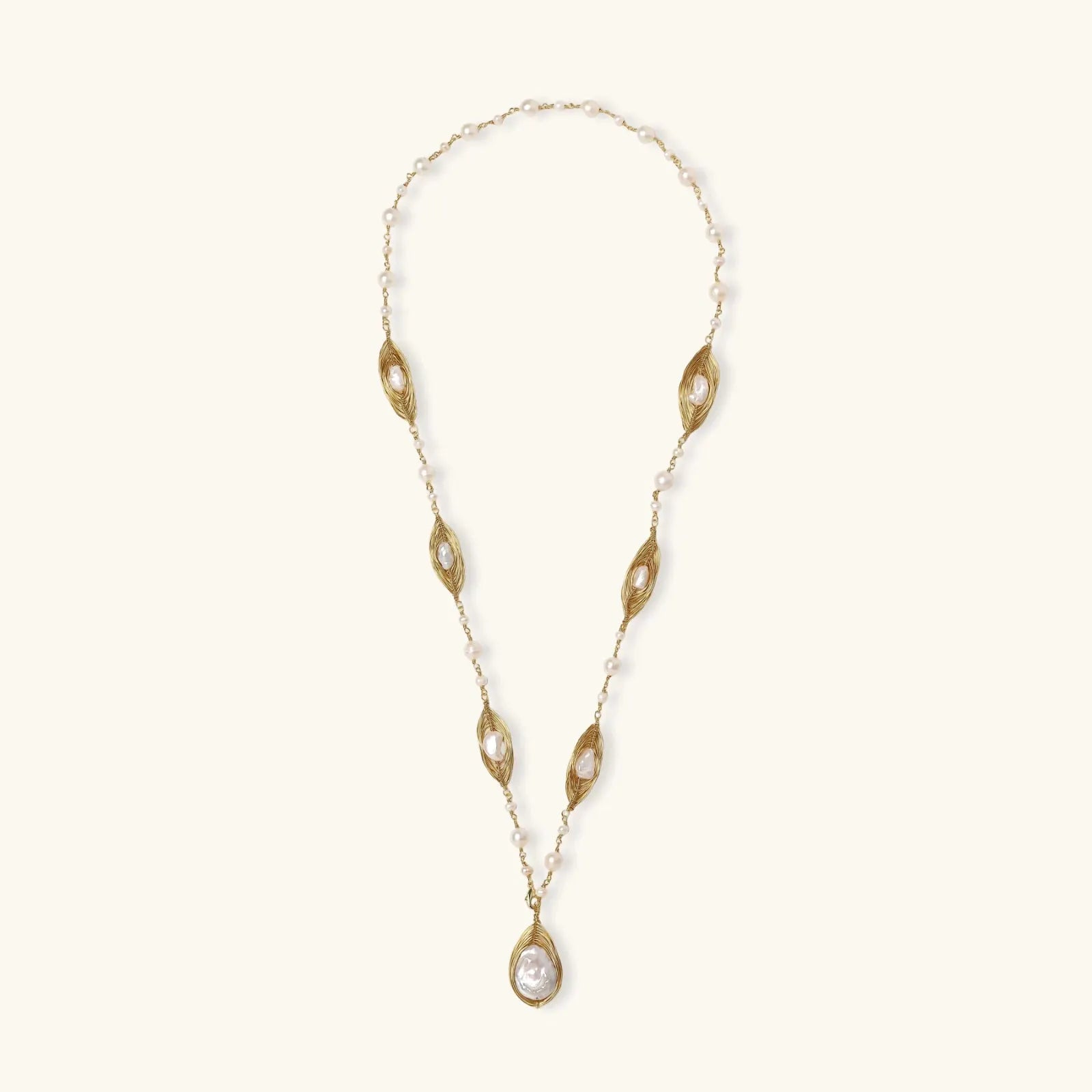 Golden Leaf Baroque Necklace | Equanimity Essence by Equanimity Essence.