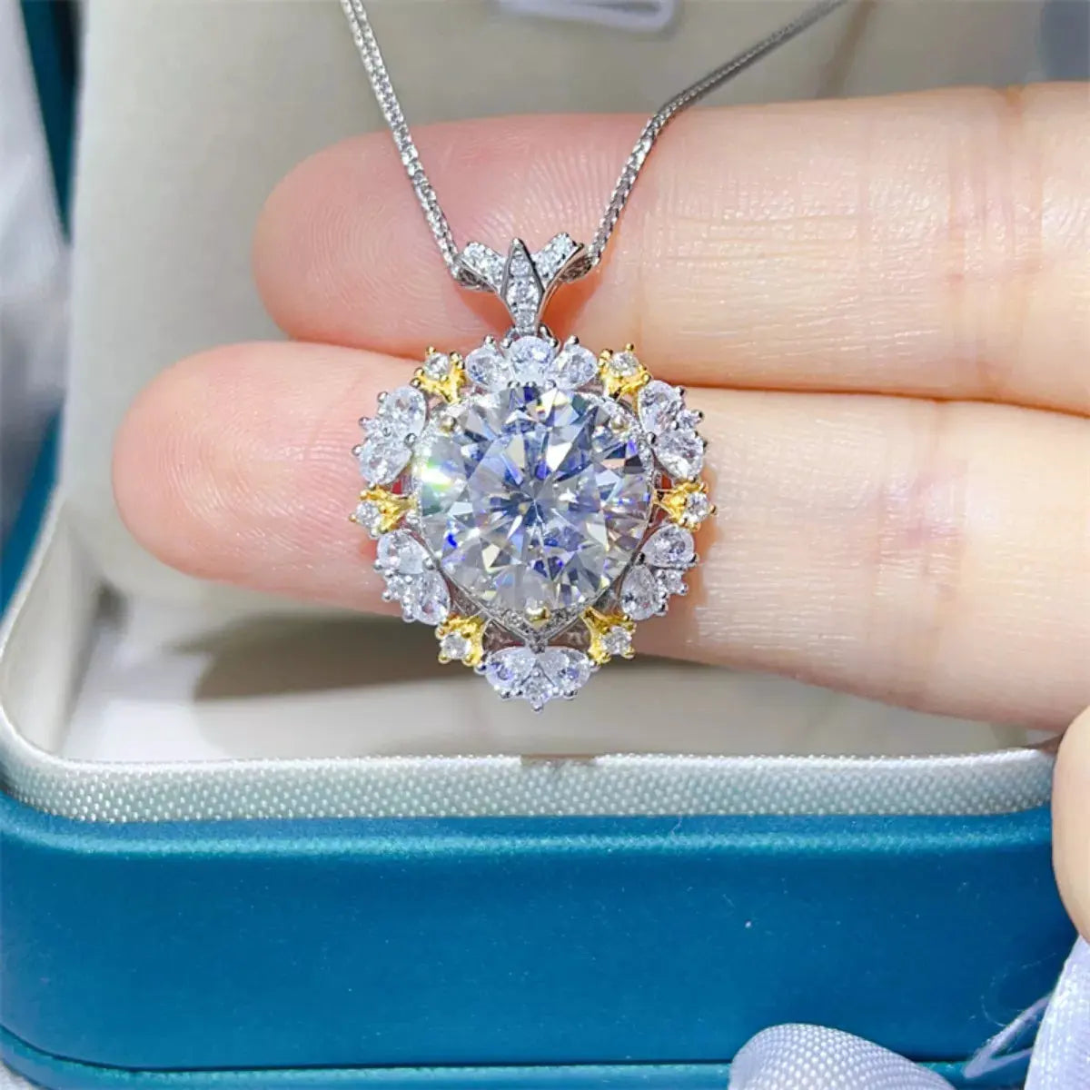 5 Carat Moissanite 925 Sterling Silver Necklace by Partner Labels