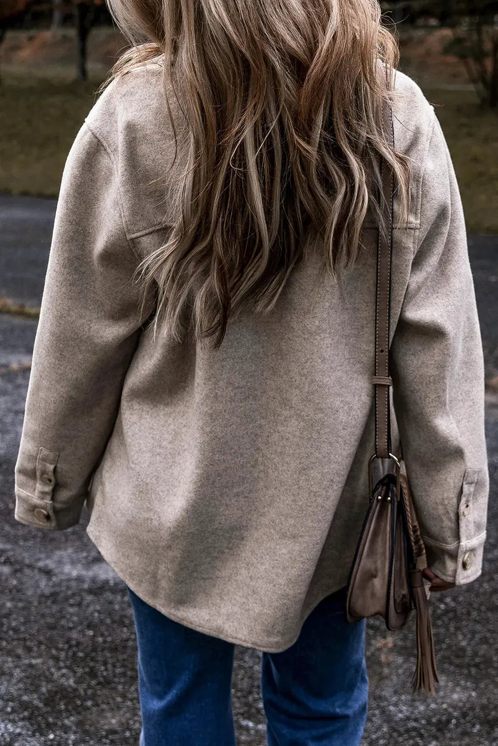 Button Up Collared Neck Long Sleeve Jacket by Partner Label
