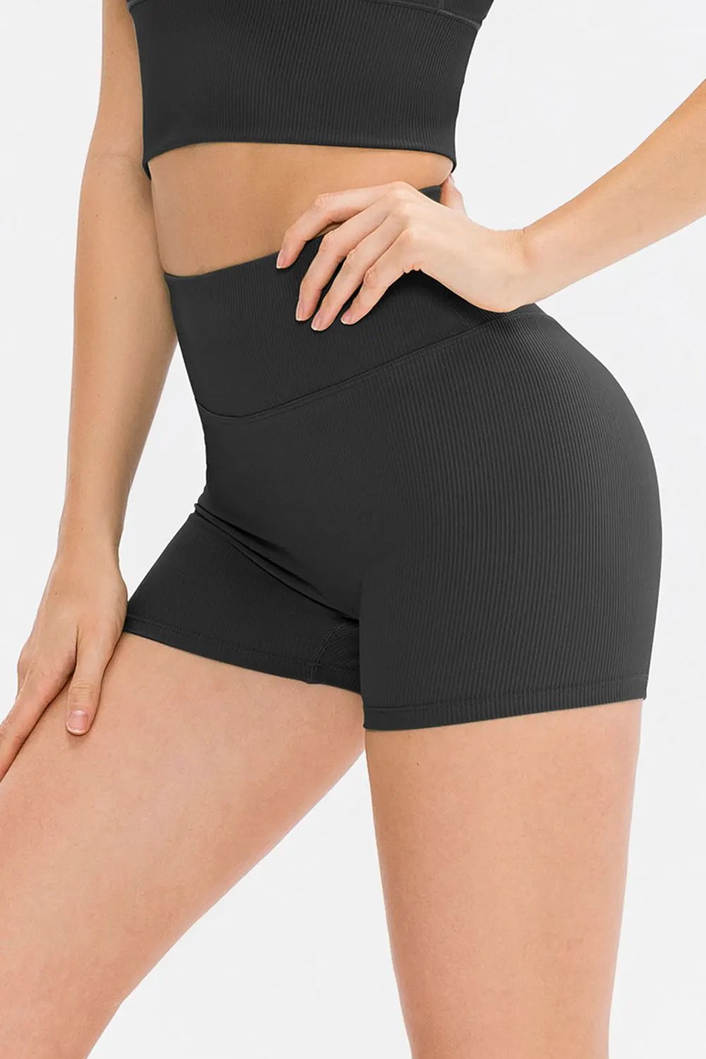Slim Fit Wide Waistband Sports Shorts by Partner Label