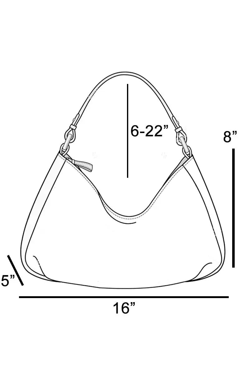 Fame Faux Leather Buckle Strap Detail Tote Bag by Fame