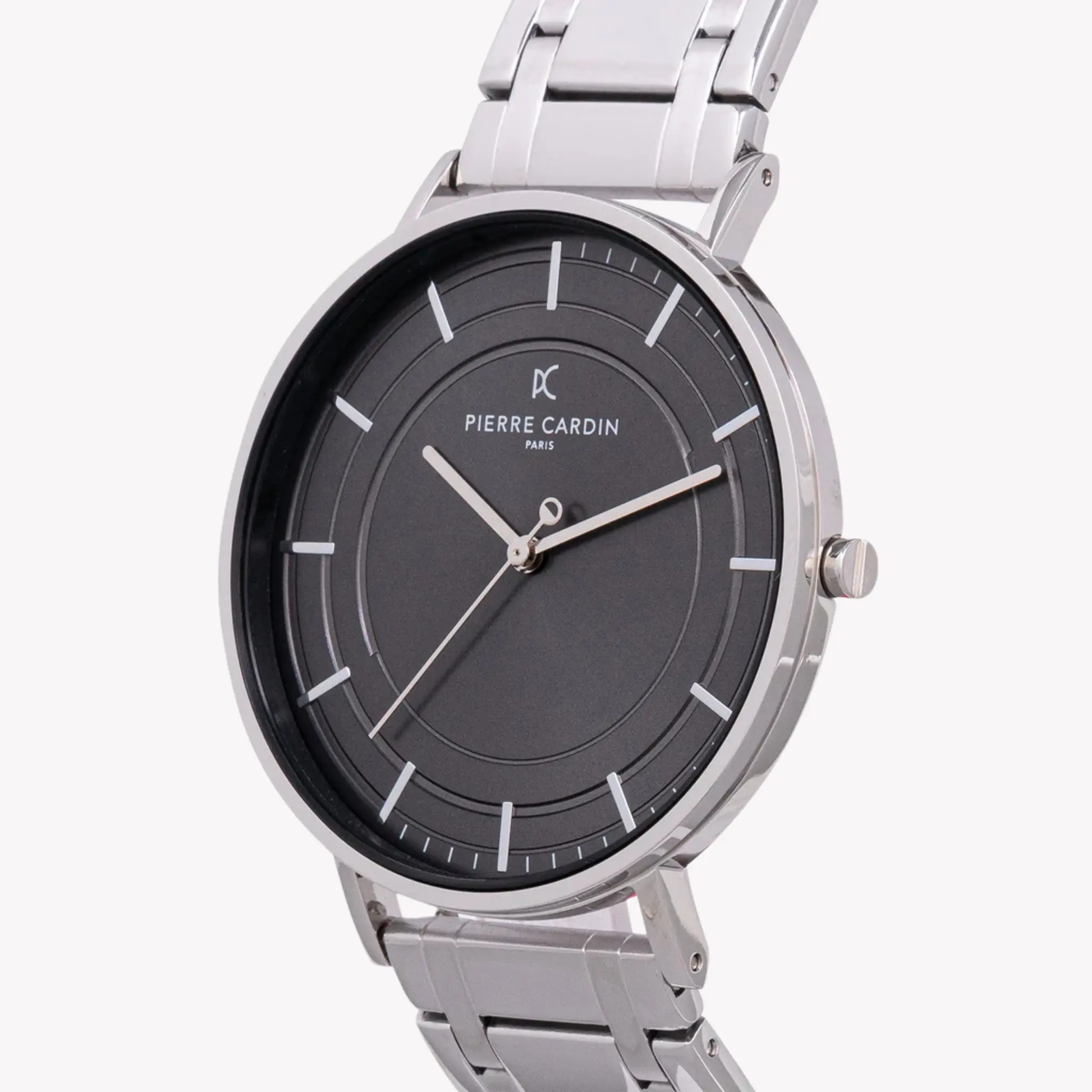 Pierre Cardin Men's Silver Metal Watch, Black Dial | Cbn.3033 by PIERRE CARDIN