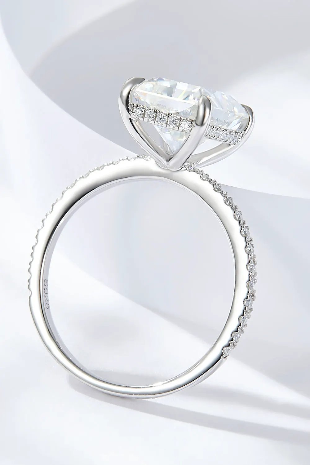 4 Carat Moissanite 4-Prong Side Stone Ring by Partner Label