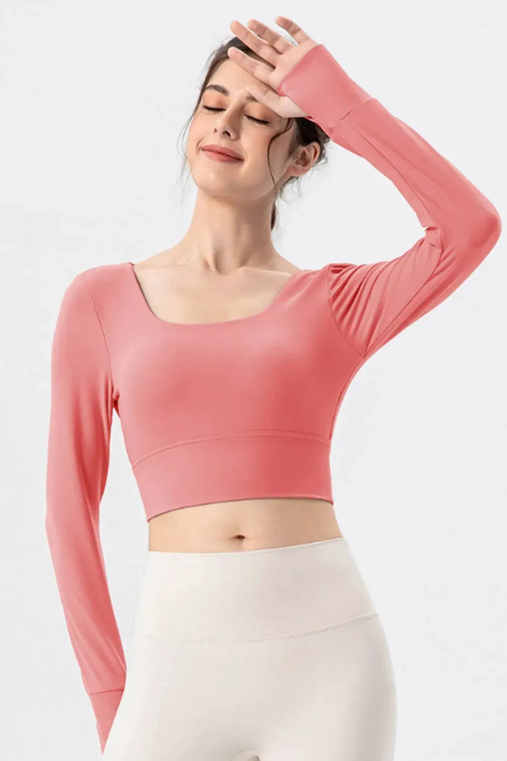 Square Neck Crisscross Active T-Shirt by Partner Label