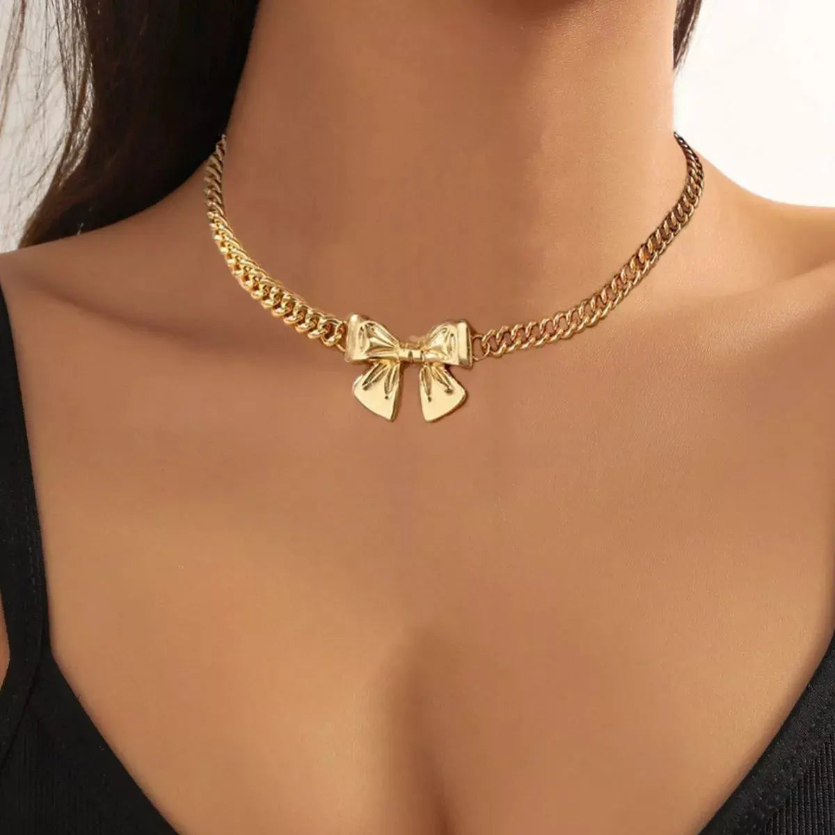 18K Gold-Plated Bowknot Chain Necklace by Partner Label
