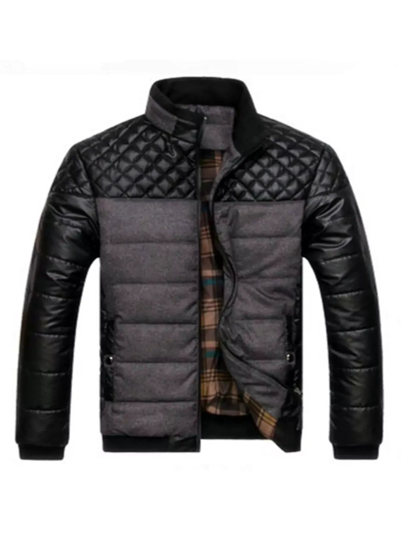 Men's Plus Size Zip Up Puffer Jacket by Partner Label