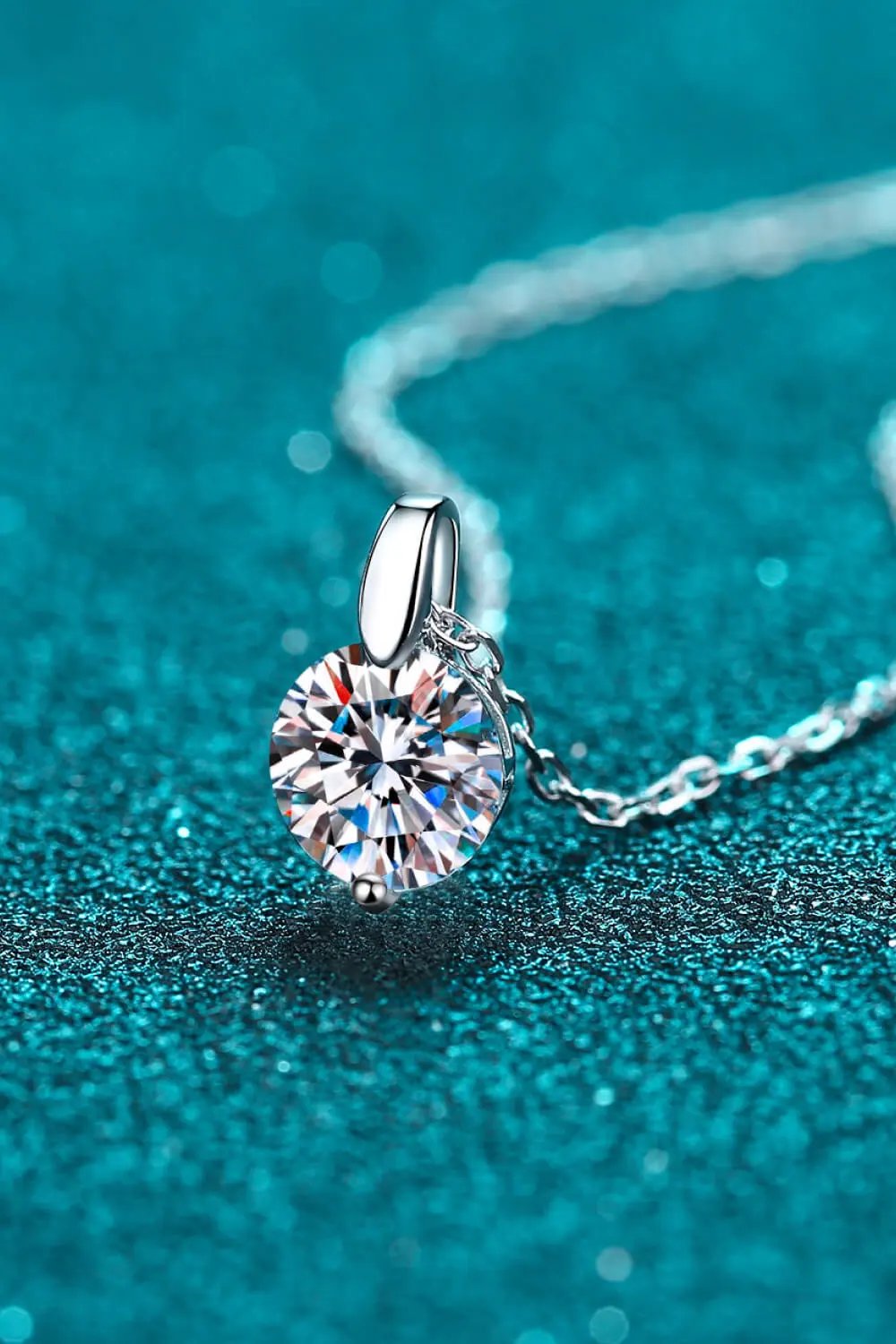Minimalist 925 Sterling Silver Moissanite Pendant Necklace by Partner Labels