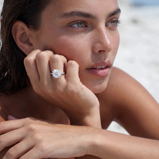 Stellar Halo Moissanite Ring | Equanimity Essence by Equanimity Essence.
