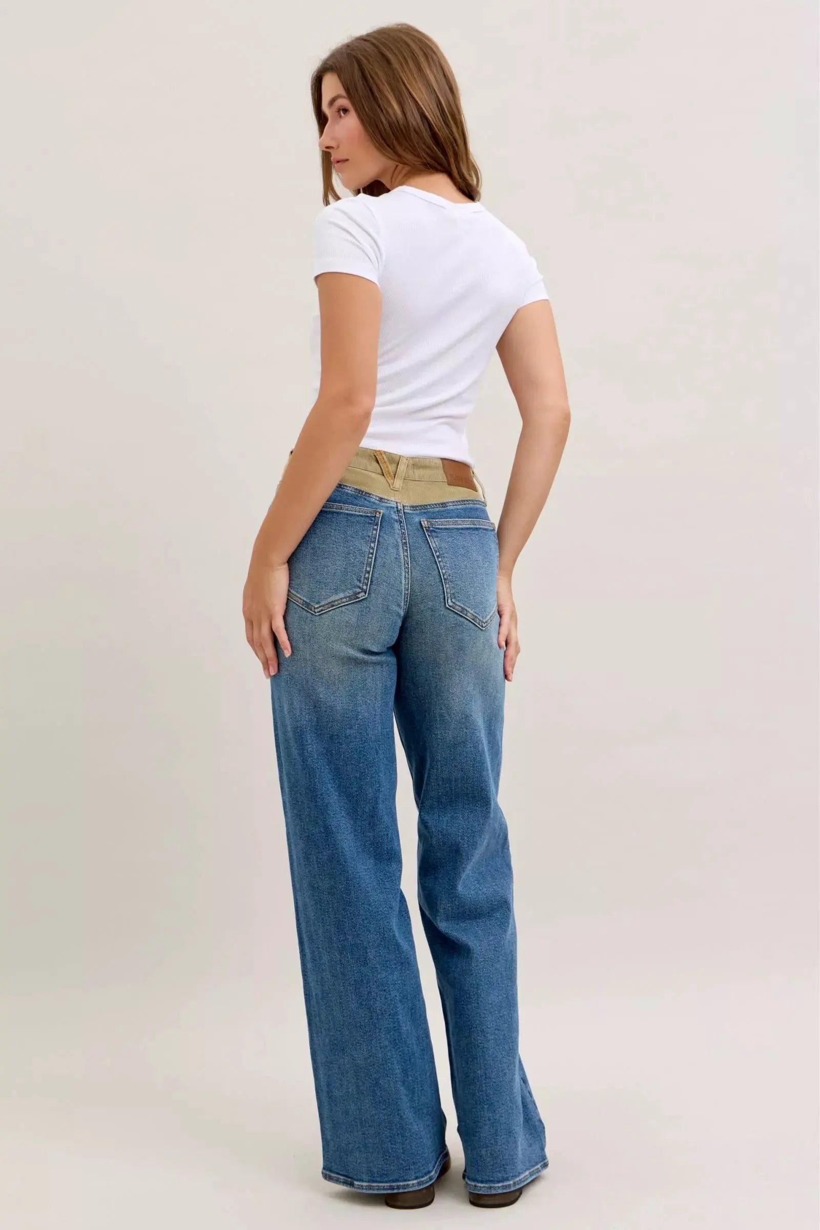 Judy Blue MR Column Straight Jeans with Corduroy Waist by Judy Blue