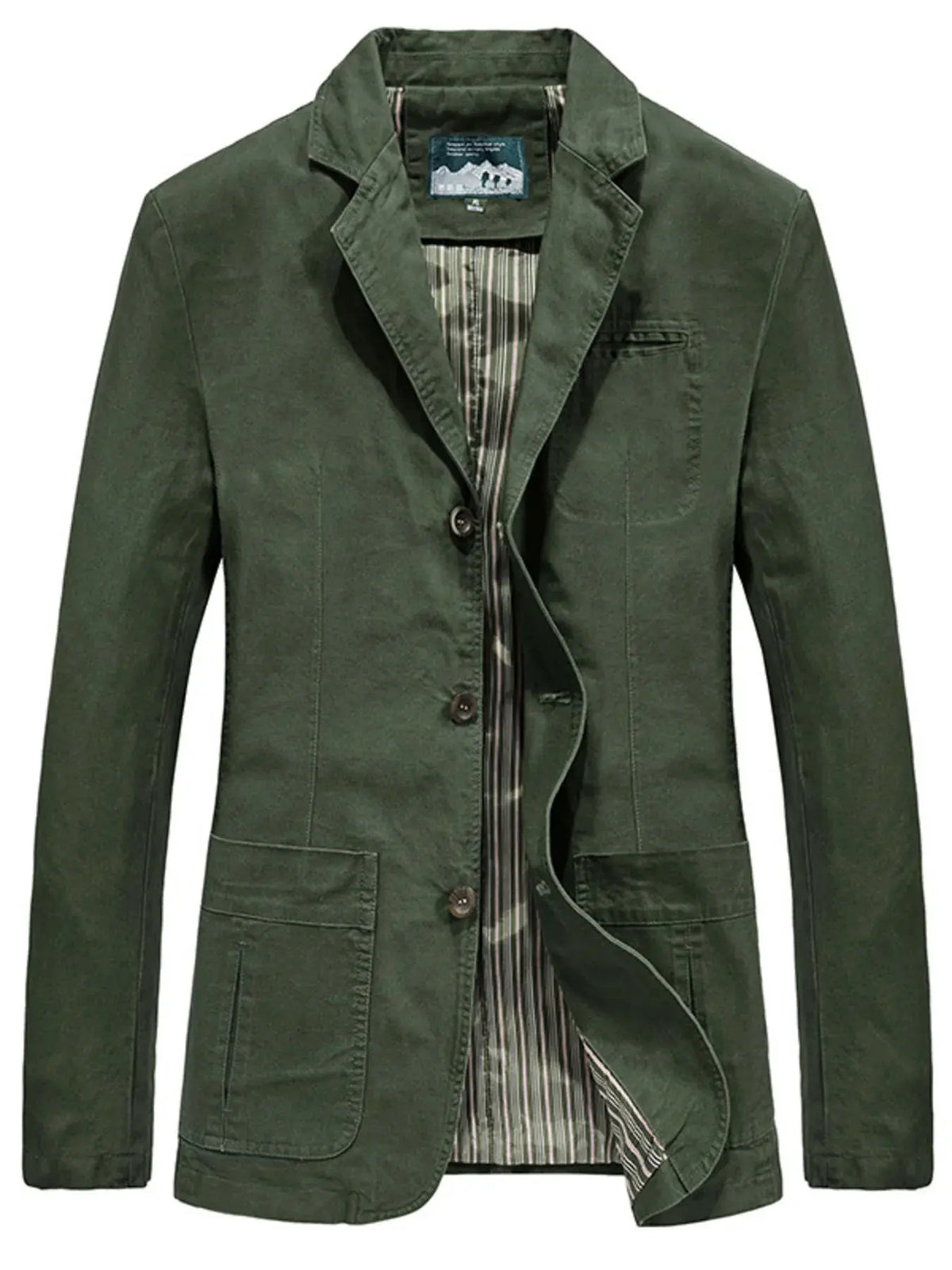 Men's Plus Size Lapel Collar Button Up Blazer by Trendsi