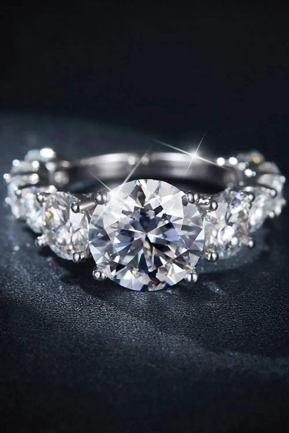 8 Carat Moissanite 925 Sterling Silver Ring by Partner Label