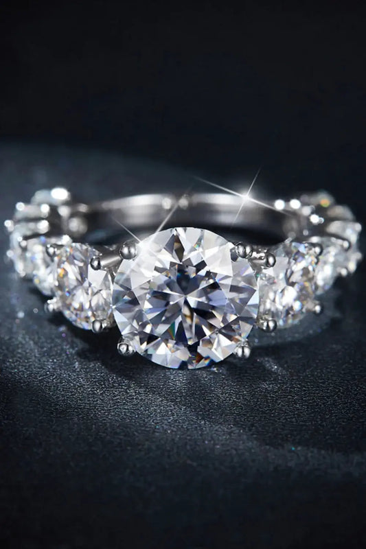 8 Carat Moissanite 925 Sterling Silver Ring by Partner Label
