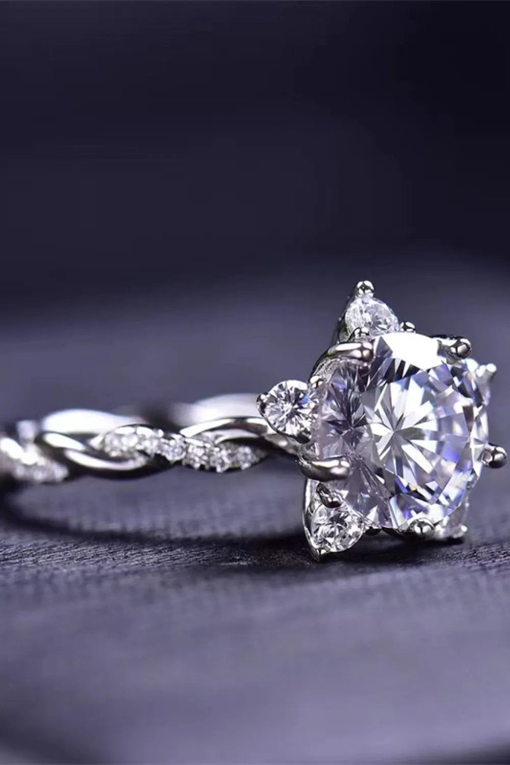 3 Carat Moissanite Twisted Ring by Partner Label